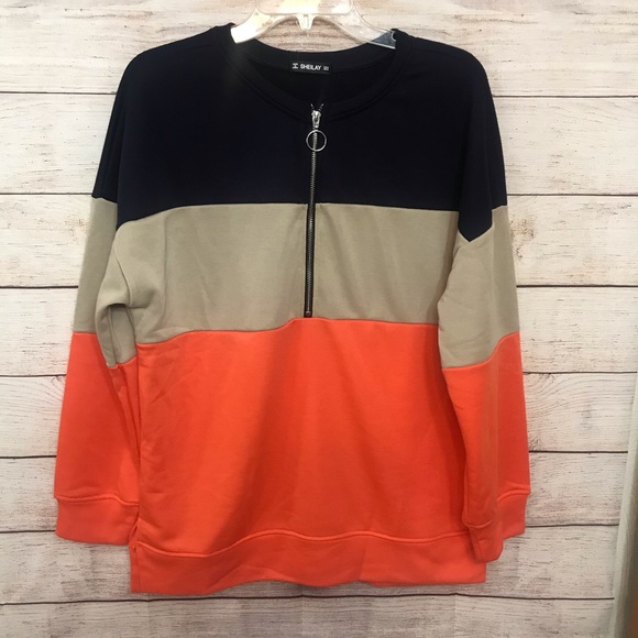 SHEILAY Tops - NWT SHEILAY Women's M Long Sleeve Half Zip Swtshrt